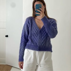 Gently used Mango purple faded cropped cardigan | Size M
